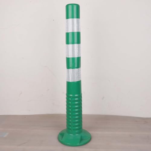 KPBRBYPBY Gut sichtbare PU-Absperrung mit elastischen Säulen – Flexible Sicherheitspfosten aus Kunststoff for Einfahrten, Feste Parkbarrieren(Green,Tall/17.7in) von KPBRBYPBY