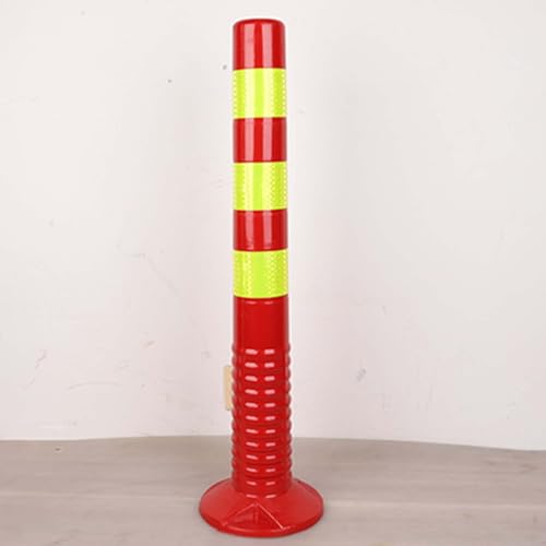 KPBRBYPBY Gut sichtbare PU-Absperrung mit elastischen Säulen – Flexible Sicherheitspfosten aus Kunststoff for Einfahrten, Feste Parkbarrieren(Red,Tall/29.5in) von KPBRBYPBY