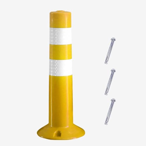 KPBRBYPBY Gut sichtbare PU-Absperrung mit elastischen Säulen – Flexible Sicherheitspfosten aus Kunststoff for Einfahrten, Feste Parkbarrieren(Yellow,Tall/17.7in) von KPBRBYPBY