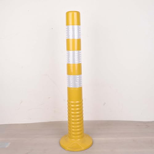 KPBRBYPBY Gut sichtbare PU-Absperrung mit elastischen Säulen – Flexible Sicherheitspfosten aus Kunststoff for Einfahrten, Feste Parkbarrieren(Yellow,Tall/29.5in) von KPBRBYPBY