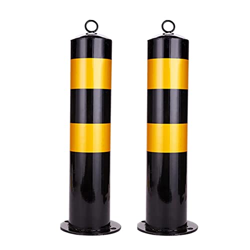 KPBRBYPBY Robuste Absperrpfosten aus Stahl for Einfahrten – 4,5 Zoll große Poller mit reflektierenden Streifen und Haken, 2er-Pack(95cm/37.4in) von KPBRBYPBY