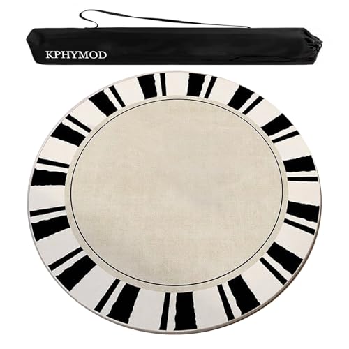 KPHYMOD Mahjong Spiel Matte Beige Mahjong Poker Spielmatte, rutschfeste Und Geräuschreduzierende Runde Tischdecke, Spielmatte Für Zuhause Mit Aufbewahrungstasche(47.24x47.24 in) von KPHYMOD