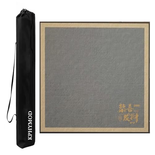 KPHYMOD Mahjong Spiel Matte Einfach Bedruckte Mahjong-Tischmatte Mit Rand, rutschfeste, Geräuschreduzierende Poker-Gaming-Unterlage Mit Tragetasche(Gray,27.56x27.56in) von KPHYMOD