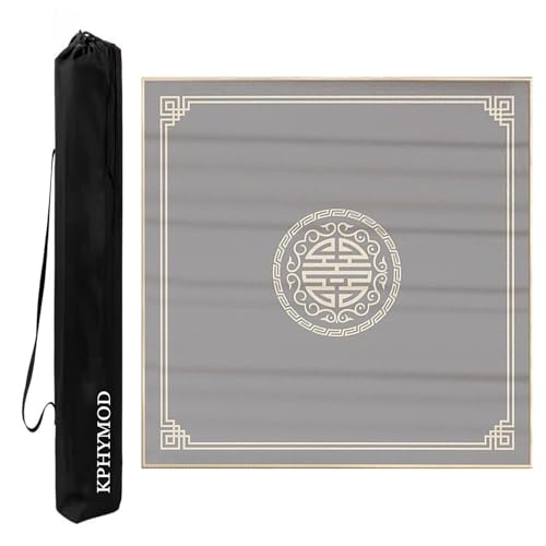 KPHYMOD Mahjong Spiel Matte Mahjong-Matte, rutschfeste Und Geräuschreduzierende Tischdecke, Poker-Domino-Brettspiele, Tischdecke Mit Tragetasche(Gray,31.5x31.5 in) von KPHYMOD