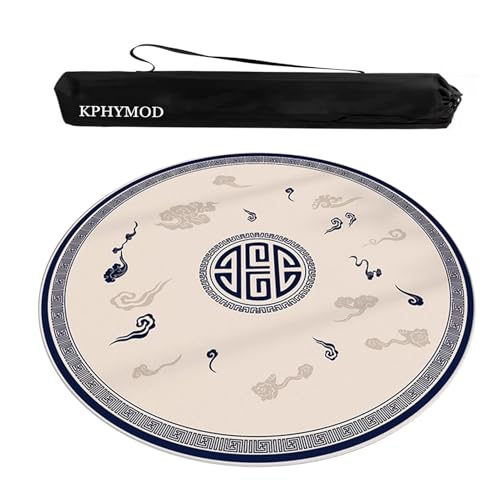 KPHYMOD Mahjong Spiel Matte Mahjong-Matte Mit Chinesischem Aufdruck, Mit Tragetasche, Rutschfester Und Geräuschdämpfender Tischdecke, Tischdecke Für Poker-Domino-Brettspiele(Brown-1,27.56x27.56 in) von KPHYMOD