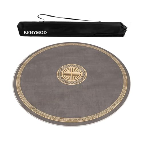 KPHYMOD Mahjong Spiel Matte Mahjong-Matte Mit Chinesischem Aufdruck, Mit Tragetasche, Rutschfester Und Geräuschdämpfender Tischdecke, Tischdecke Für Poker-Domino-Brettspiele(Brown-2,29.53x29.53 in) von KPHYMOD