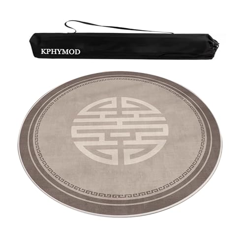 KPHYMOD Mahjong Spiel Matte Mahjong-Matte Mit Chinesischem Aufdruck, Mit Tragetasche, Rutschfester Und Geräuschdämpfender Tischdecke, Tischdecke Für Poker-Domino-Brettspiele(Brown-3,29.53x29.53 in) von KPHYMOD