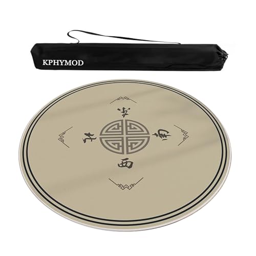 KPHYMOD Mahjong Spiel Matte Mahjong-Matte Mit Chinesischem Aufdruck, Mit Tragetasche, Rutschfester Und Geräuschdämpfender Tischdecke, Tischdecke Für Poker-Domino-Brettspiele(Brown-5,37.4x37.4 in) von KPHYMOD