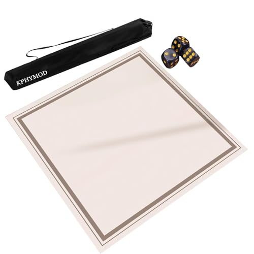KPHYMOD Mahjong Spiel Matte Mahjong-Matte Mit Reisetasche Und 3 Würfeln, 23,6 27,6 31,5 33,5 35,4 37,4 39,4 43,3 47,3 Zoll, rutschfeste, Geräuschreduzierende Spieltischdecke(23.6x23.6in) von KPHYMOD