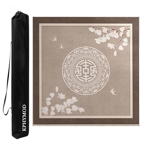 KPHYMOD Mahjong Spiel Matte Mahjong-Matte Mit Tragbarer Aufbewahrungstasche, rutschfeste Und Geräuschreduzierende Tischabdeckung, Poker-Domino-Brettspiel, rutschfeste Unterlage(Brown,27.56x27.56in) von KPHYMOD