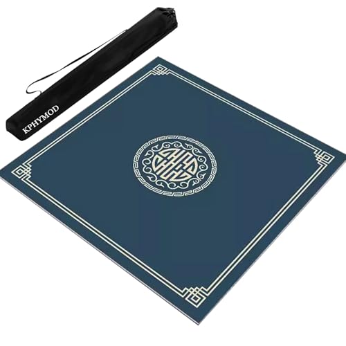 KPHYMOD Mahjong Spiel Matte Mahjong-Matte Mit Tragetasche, rutschfeste, Geräuschreduzierende Tischdecke Für Mah-Jongg-, Poke-, Domino- Und Kartenbrettspielpad(Blue,23.62x23.62 in) von KPHYMOD