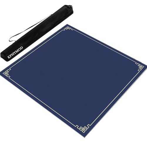 KPHYMOD Mahjong Spiel Matte Mahjong-Matte Mit Tragetasche, rutschfeste Und Geräuschreduzierende Mehrzweck-Spieltischdecke Für Mah-Jongg-Kartenbrett- Und Kachelspiele(Blue,43.31x43.31 in) von KPHYMOD