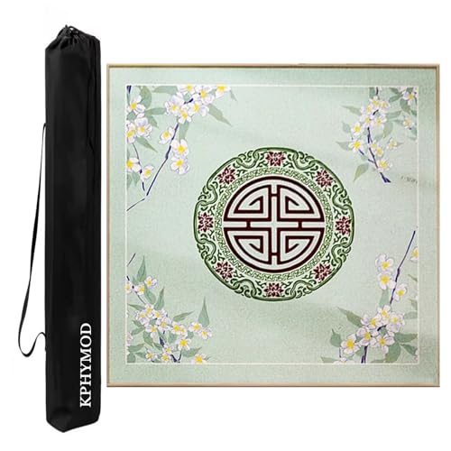 KPHYMOD Mahjong Spiel Matte Mahjong-Matten-Set Mit Rutschfester Gummiunterseite, Gaming-Tischabdeckung Aus Polyesterfaser Für Mah Jongg Poke Dominoes Kartenbrettspiele(Green,27.56x27.56in) von KPHYMOD