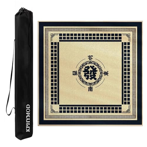 KPHYMOD Mahjong Spiel Matte Mahjong-Matten-Set Mit Rutschfester Gummiunterseite, Gaming-Tischabdeckung Aus Polyesterfaser Für Mah Jongg Poke Dominoes Kartenbrettspiele(Yellow,27.56x27.56in) von KPHYMOD