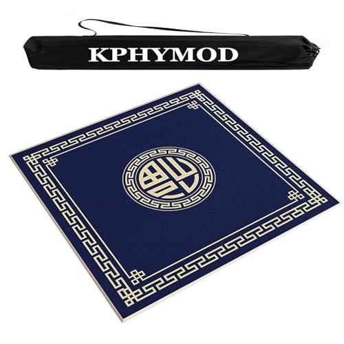 KPHYMOD Mahjong Spiel Matte Mahjong-Tischmatte, rutschfest, Geräuschreduzierend, Mehrzweck-Tischdecke Aus Samt, Leise, Spielmatte Für Brettspiele Und Kachelspiele(Blue,51.18x51.18 in) von KPHYMOD