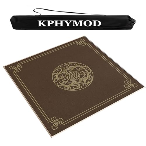 KPHYMOD Mahjong Spiel Matte Mahjong-Tischmatte, rutschfest, Geräuschreduzierend, Mehrzweck-Tischdecke Aus Samt, Leise, Spielmatte Für Brettspiele Und Kachelspiele(Brown,51.18x51.18 in) von KPHYMOD