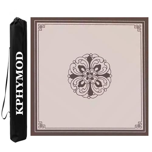 KPHYMOD Mahjong Spiel Matte Quadratische Mahjong-Matte, rutschfest, Geräuschreduzierung, Tisch-Poker-Spielmatte, Passend Für Dicke Papa-DIY-Schneiden(Brown,27.56x27.56in) von KPHYMOD