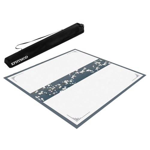 KPHYMOD Mahjong Spiel Matte Quadratische Mahjong-Matte Mit Rutschfester Gummiunterseite, Geräuschreduzierende Tischabdeckung Für Poker, Karten, Brettspiele(Blue,27.56x27.56in) von KPHYMOD