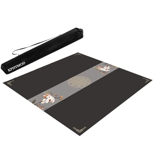 KPHYMOD Mahjong Spiel Matte Quadratische Mahjong-Matte Mit Rutschfester Gummiunterseite, Geräuschreduzierende Tischabdeckung Für Poker, Karten, Brettspiele(Gray,27.56x27.56in) von KPHYMOD