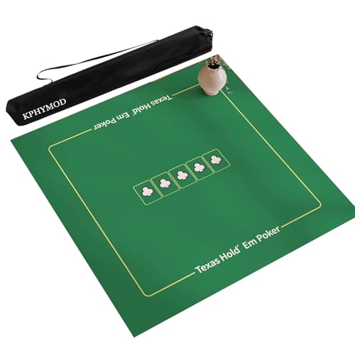 KPHYMOD Mahjong Spiel Matte Quadratische Mahjong-Matte Mit Tragetasche, Rutschfester Und Geräuschreduzierender Poker-Spiele-Tischdecke Für Den Innenbereich(37.4x37.4in) von KPHYMOD
