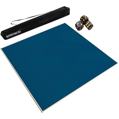 KPHYMOD Mahjong Spiel Matte Quadratische Mahjong-Tischmatte Mit Tasche Und 3 Würfeln, rutschfeste, Geräuschreduzierende Gaming-Tischmatte(Blue,55.12x55.12 in) von KPHYMOD