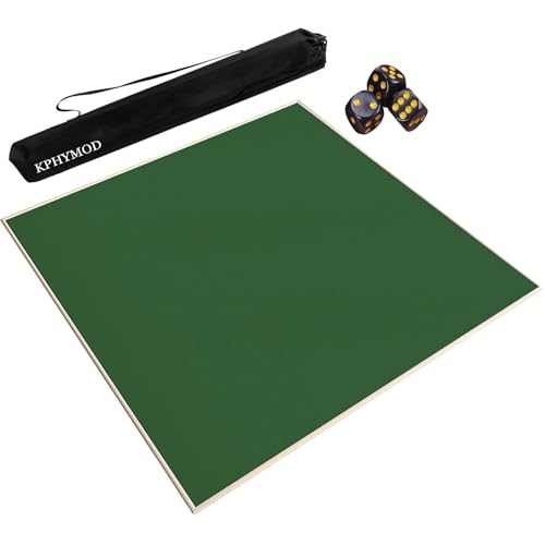 KPHYMOD Mahjong Spiel Matte Quadratische Mahjong-Tischmatte Mit Tasche Und 3 Würfeln, rutschfeste, Geräuschreduzierende Gaming-Tischmatte(Green,55.12x55.12 in) von KPHYMOD