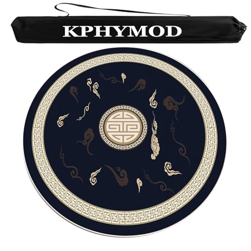 KPHYMOD Mahjong Spiel Matte Runde Mahjong-Matte Mit Rutschfester Gummirückseite, Dicke Samt-Spielmatte, Tischdecke Für Poker-Domino-Brettspiele(55.12x55.12 in) von KPHYMOD