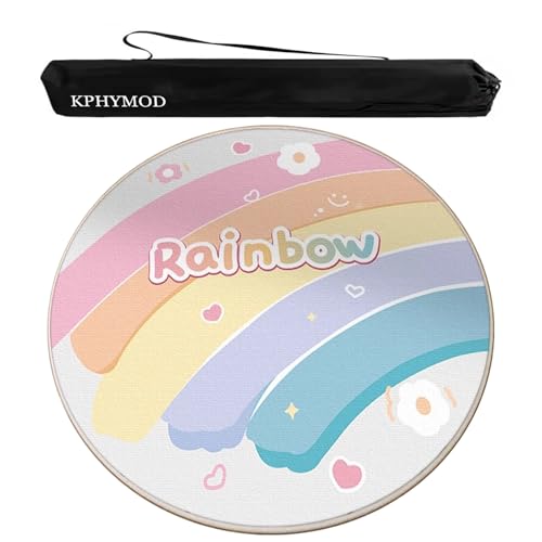 KPHYMOD Mahjong Spiel Matte Runde Mahjong-Matte Mit Tragetasche, Dicke Samt-Spielmatte, Tischdecke Für Poker-Brettspiele(47.24x47.24 in) von KPHYMOD