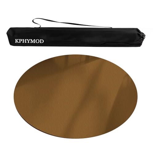 KPHYMOD Mahjong Spiel Matte Runde Mahjong-Matte Mit Tragetasche, Polyester-Tischdecke Mit Rutschfester Rückseite, rutschfeste Und Geräuschreduzierende Spieltischdecke(Brown,31.5x31.5 in) von KPHYMOD