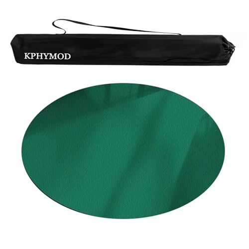KPHYMOD Mahjong Spiel Matte Runde Mahjong-Matte Mit Tragetasche, Polyester-Tischdecke Mit Rutschfester Rückseite, rutschfeste Und Geräuschreduzierende Spieltischdecke(Green,31.5x31.5 in) von KPHYMOD