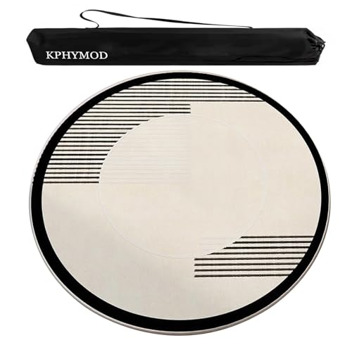 KPHYMOD Mahjong Spiel Matte Runde Mahjong-Poker-Brettspielmatte, Dicke, rutschfeste, Geräuschreduzierende Beige Tischdecke Aus Wildleder Mit Aufbewahrungstasche(31.5x31.5 in) von KPHYMOD