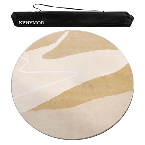 KPHYMOD Mahjong Spiel Matte Runde Mahjong-Poker-Spielmatte, rutschfeste, Geräuschreduzierende Tischdecke Für Familienspiele In Beige Mit Aufbewahrungstasche(39.37x39.37 in) von KPHYMOD