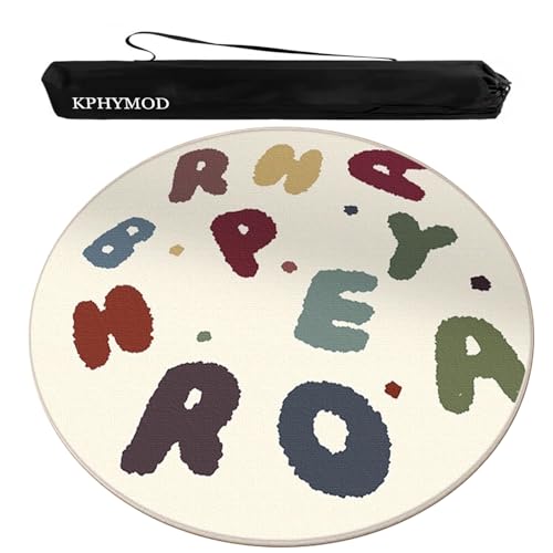 KPHYMOD Mahjong Spiel Matte Verdickte Mahjong-Matte Aus Samt Mit Tragetasche, rutschfeste, Geräuschreduzierende Runde Pokerbrett-Spielmatte, Tischdecke(39.37x39.37 in) von KPHYMOD