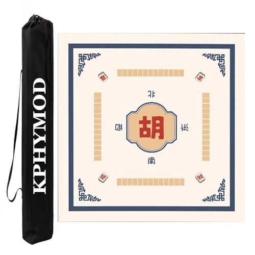 KPHYMOD Mahjong Spiel Matte rutschfeste, Geräuschreduzierende Mahjong-Matte Für Tisch Mit Regeln, Gaming-Abdeckung Aus Polyesterfaser Für Mah-Jongg-Karten-Brettspiele(Blue,27.56x27.56in) von KPHYMOD