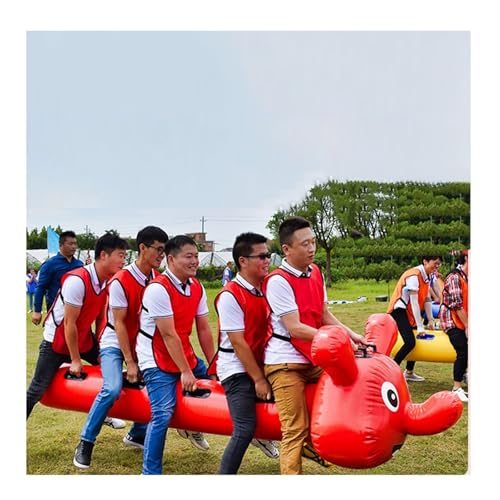 KPHYMOD Spiele für Draussen Field Day Games Outdoor-Teamspiele Aufblasbares Spielzeug, Rasenrennspiel Geeignet Für Mehrere Spieler, Teambuilding-Aktivitäten Im Unternehmen, Rot(6 Seats/L-4.5M) von KPHYMOD