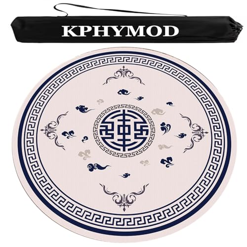 Mahjong Spiel Matte Faltbare Mahjong-Tischmatte, Rutschfeste, Geräuschreduzierende Tischdecke, Spielmatte Aus Karton Und Kacheln Für Unterwegs Und Zu Hause, Mit Tragetasche(Beige,55.12x55.12 in) von KPHYMOD