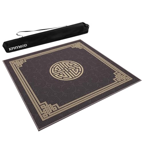 Mahjong Spiel Matte Geräuschreduzierende, Rutschfeste Mahjong-Matte Für Den Tisch, Gaming-Tischunterlage Aus Polyesterfaser Für Poker, Brettspiele, Kartenspiele, Legespiele, Domino(Gray,37.4x37.4 in) von KPHYMOD