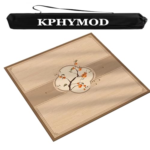 Mahjong Spiel Matte Quadratische Mahjong-Matte, Rutschfest Und Geräuschreduzierend, Mit Tragetasche, Tischdecke Aus Dickem Wildleder, Spielmatte Für Poker, Kartenbrett, Legespiele Und Domino(Brown,39. von KPHYMOD