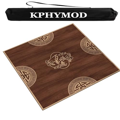Mahjong Spiel Matte Quadratische Mahjong-Matte, Rutschfest Und Geräuschreduzierend, Mit Tragetasche, Tischdecke Aus Dickem Wildleder, Spielmatte Für Poker, Kartenbrett, Legespiele Und Domino(Dark brow von KPHYMOD