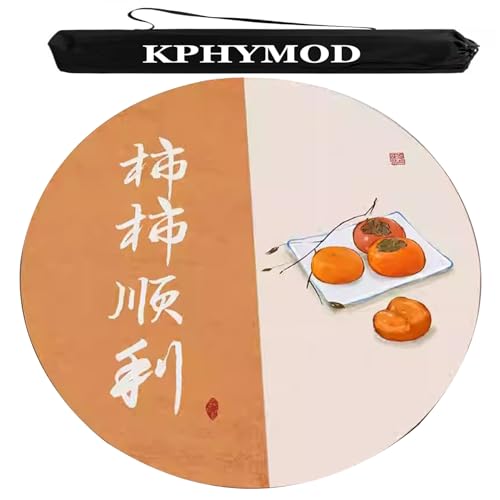 Mahjong Spiel Matte Runde Mahjong-Tischmatte aus Samt, rutschfest, geräuschreduzierend, dekorative Tischmatte mit Drachen-Print, Spielmatte für Brettkarten und Kacheln mit Aufbewahrungstasche(Yellow,3 Mahjong Spiel Matte Runde Mahjong-Tischmatte aus Samt, rutschfest, geräuschreduzierend, dekorative Tischmatte mit Drachen-Print, Spielmatte für Brettkarten und Kacheln mit Aufbewahrungstasche(Yellow,3 von KPHYMOD