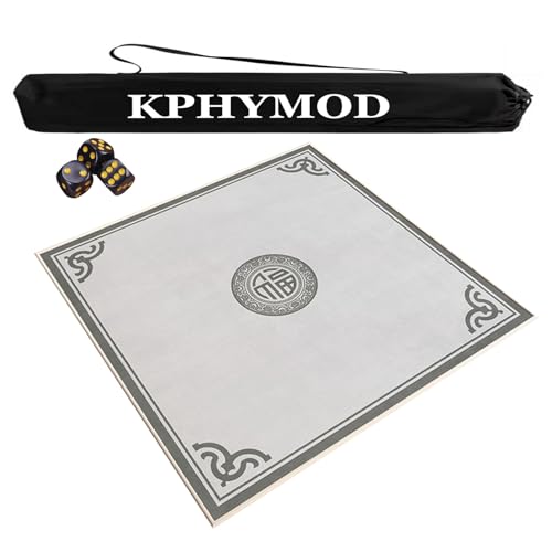 Mahjong Spiel Matte Verdickte Mahjong-Tischmatte Mit Tragetasche Und 3 Würfeln, Rutschfeste Tischabdeckung Mit Geräuschreduzierung, Spielmatte Für Poker-Paigow-Brettspiele(Light gray,55.12x55.12 in) Mahjong Spiel Matte Verdickte Mahjong-Tischmatte Mit Tragetasche Und 3 Würfeln, Rutschfeste Tischabdeckung Mit Geräuschreduzierung, Spielmatte Für Poker-Paigow-Brettspiele(Light gray,55.12x55.12 in) von KPHYMOD