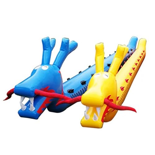 Spiele für Draussen Aufblasbares Spielzeug Für Teamwork-Spiele Für Den Tag, Rasenspiel Für Erwachsene Und Teenager, Drachenboot-Spielzeug Aus Kunststoff, Mit Aufblaspumpe, 2 Stück(10 seats/L-6M) von KPHYMOD