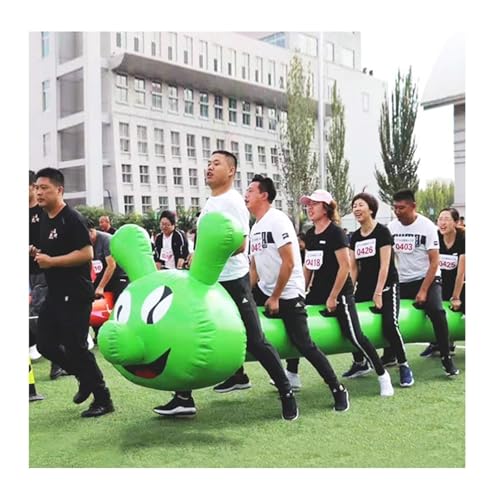Spiele für Draussen Outdoor-Feldtagspiel, Teamwork-Rasenspiel Aufblasbares Drachenboot Aus PVC, Kooperatives Teamrennen, Staffellauf, Leichtathletiktag, Grün(11 Seats/L-5.5M) von KPHYMOD