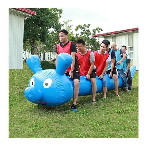 Spiele für Draussen Outdoor Field Day Game, Teamwork Rasenspielausrüstung, Lustige Spiele Kooperation Teamrennen Aufblasbares Drachenboot, Blau(7 Seats/L-3.5M) von KPHYMOD