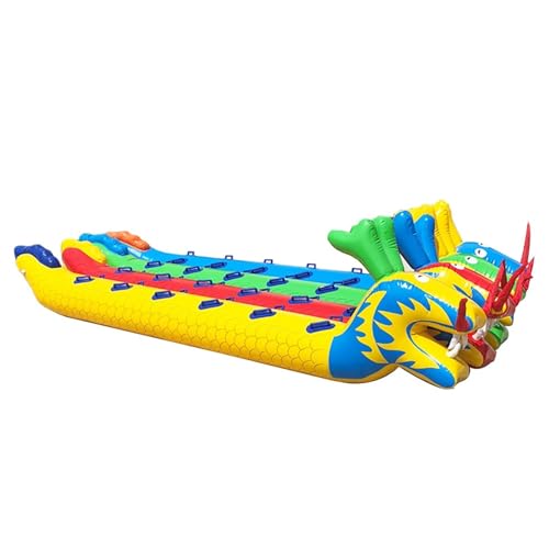 Spiele für Draussen Teamwork-Sportspielzeug, Aufblasbares Drachenboot, Teambuilding-Aktivitäten-Kit, Gruppenspiele, Sportfestspiele, 4-TLG.(12 seats/L-7M) von KPHYMOD