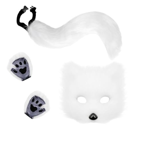KPPFHBLI Katze Fuchs, Geeignet Für Halloween Rollenspiel Kostüm Karneval, Tier Rollenspiel Kostüm Set, Katze Und Wolf Rollenspiel Kostüm von KPPFHBLI