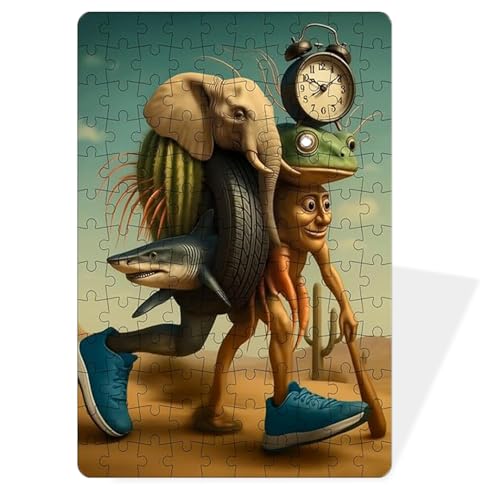 Puzzle Papier, Tung Tung Tung Sahur Spielzeug, Seltsam Abstrakt HolzschläGer GroßE FüßE Baum, Kann Als Heimdekoration, Familie Puzzle Spiel Nacht von KPPFHBLI
