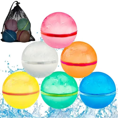 KQOZG 6 Stück Wiederverwendbare Wasserballons Selbstschließend Magnetisch Wasserspielzeug für den Sommer im Freien für Kinder und Erwachsene KQOZG 6 Stück Wiederverwendbare Wasserballons Selbstschließend Magnetisch Wasserspielzeug für den Sommer im Freien für Kinder und Erwachsene von KQOZG