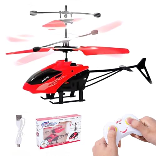 KQWVZ Ferngesteuerter Hubschrauber, Hubschrauber Ferngesteuert Kinder mit Flugstabilisator & LED-Licht, Start mit Einer Taste, RC Hubschrauber Spielzeug, Helikopter Ferngesteuert fürKinder Ab 8 Jahren von KQWVZ