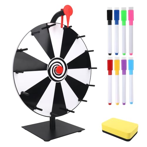 KQWVZ Glücksrad Zum Drehen, 30cm Glücksrad Zum Selbstgestalten, 14 Beschriftendrehrad Glücksrad, Roulette Tisch Mit Markierstift Und Abnehmbarem Ständer, Für, Messen, Lotteriespiele Wortspiele KQWVZ Glücksrad Zum Drehen, 30cm Glücksrad Zum Selbstgestalten, 14 Beschriftendrehrad Glücksrad, Roulette Tisch Mit Markierstift Und Abnehmbarem Ständer, Für, Messen, Lotteriespiele Wortspiele von KQWVZ